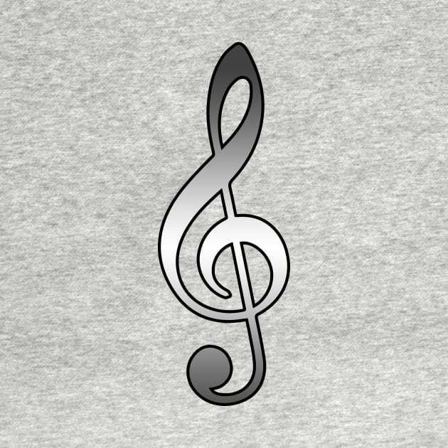 Black & White Treble Clef by Kelly Louise Art